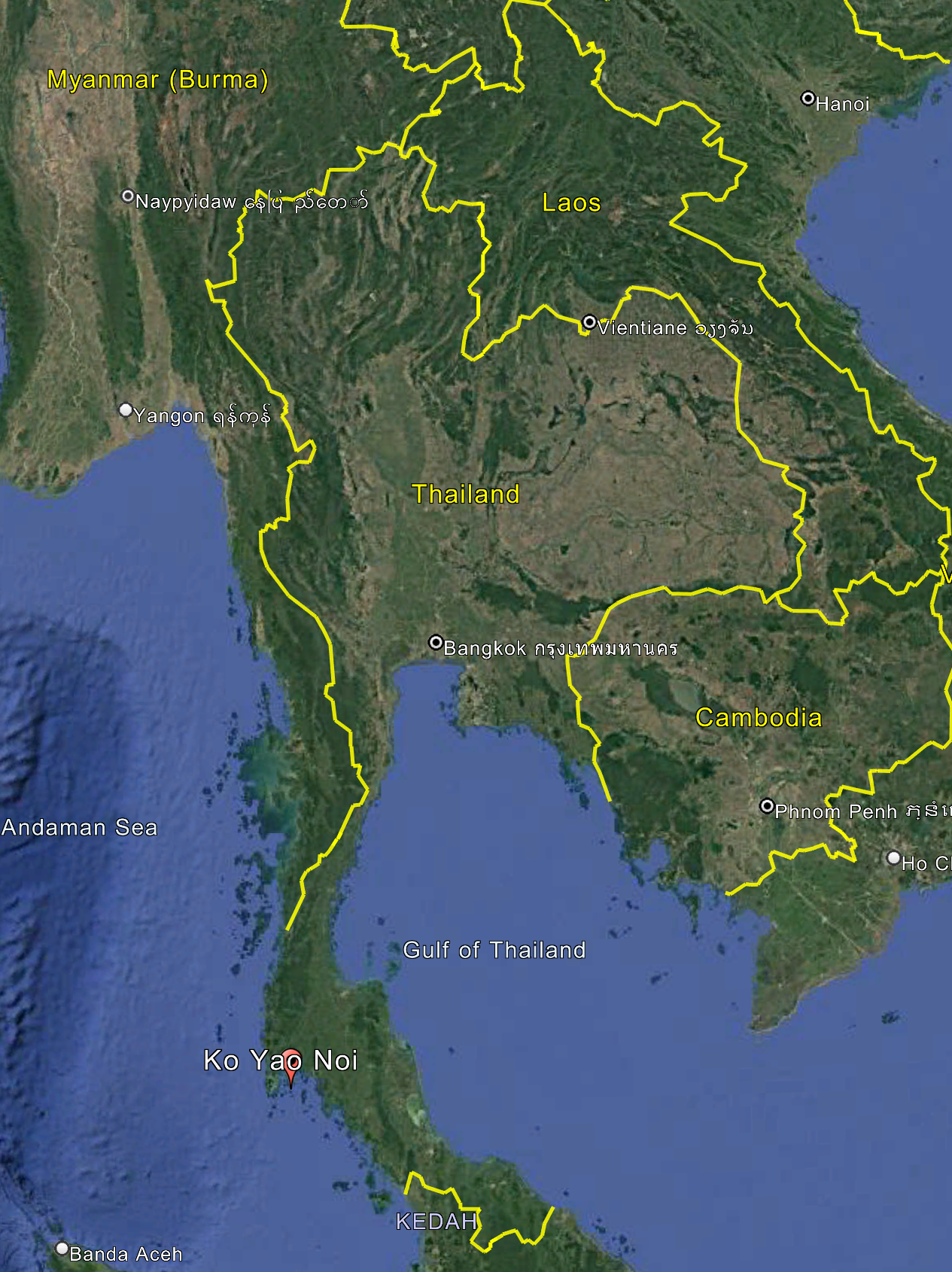 Koh Yao Noi Map